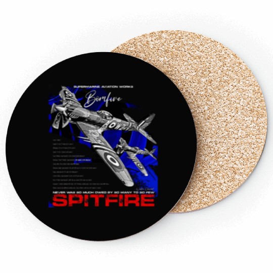 Spitfire Vintage English WW2 Fighter Aircraft Coasters
