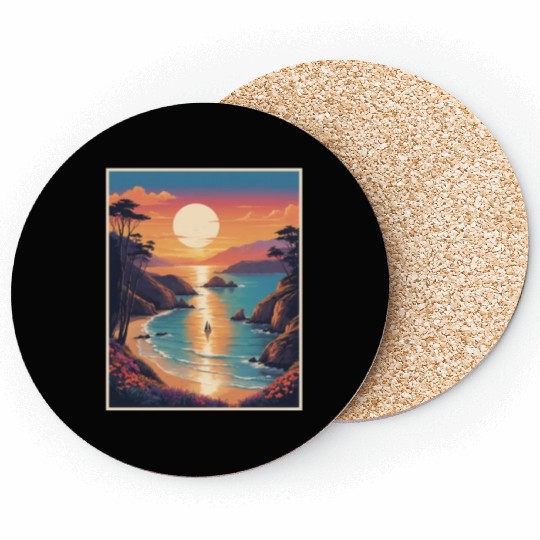 Natural Beach View Coasters