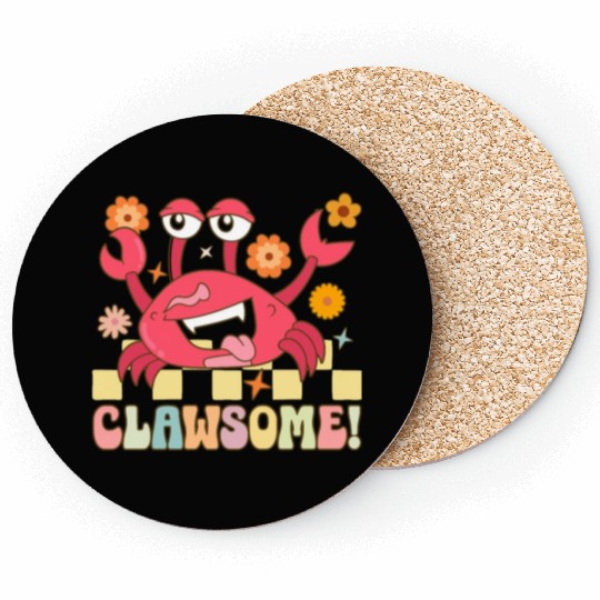 Groovy Crab Lover Seafood Lover Coasters