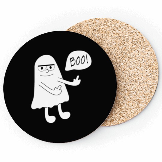 Ghost morbid middle finger Coasters