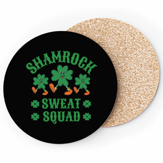 Shamrock Sweat Squad Workout Funny Coasters