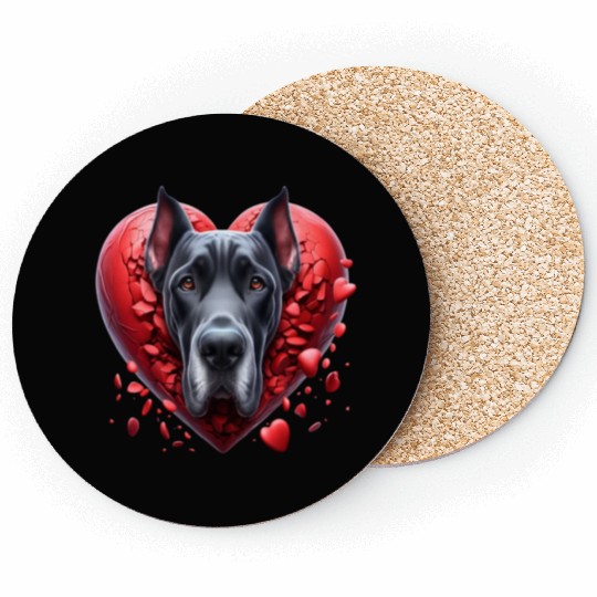 Great Dane Love Collection for Giant Breed Lover Coasters