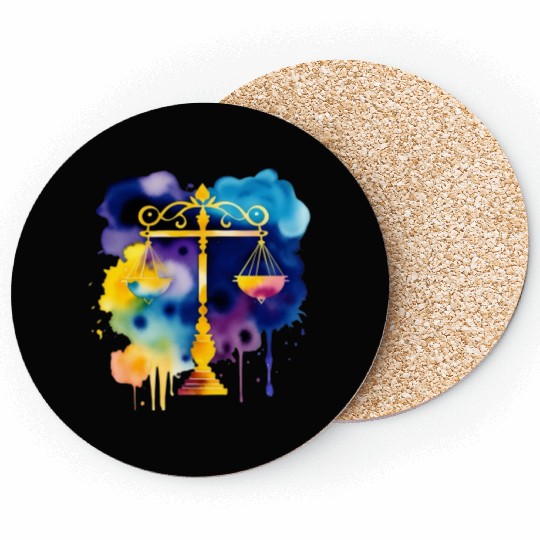 Color splash zodiac: Libra Coasters