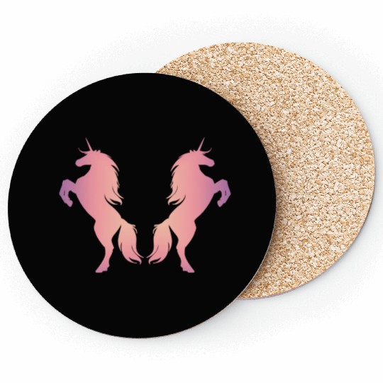 Unicorns baby pink Coasters