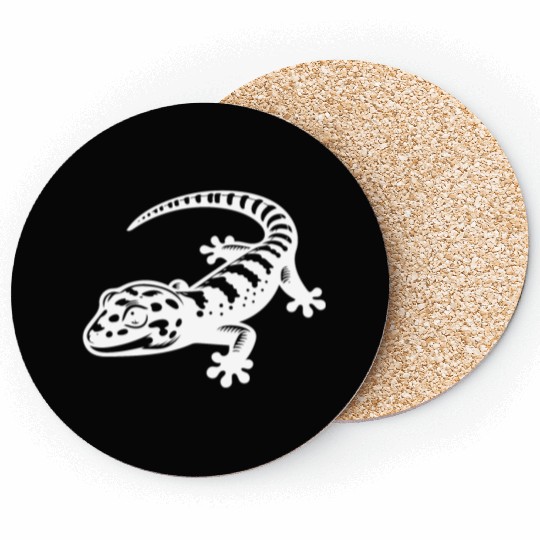 Cute Gecko In Tattoo Style Coasters