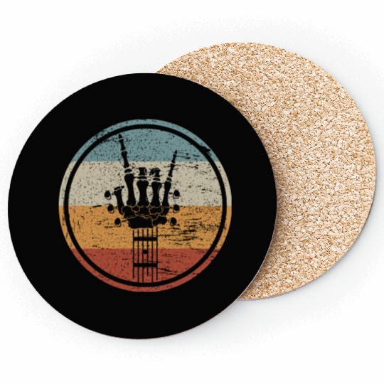 Skeleton Guitar Retro Coasters