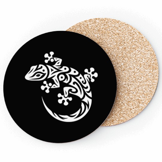Cute Gecko In T Tattoo Style Coasters