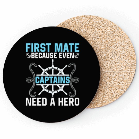First Mate Hero Sailboat Boat Crew Coasters