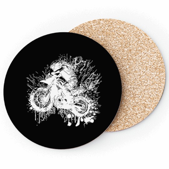Racing Motorcycle Off-road Ride Splash Style Coasters