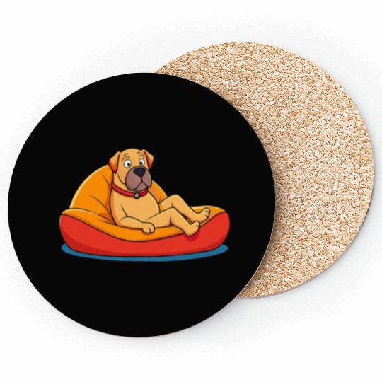 Relaxed Mastiff on Cushion Art Coasters
