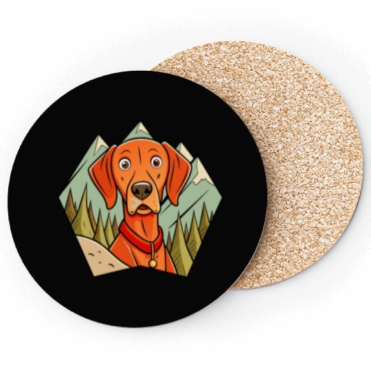 Alert Vizsla on Hike Coasters