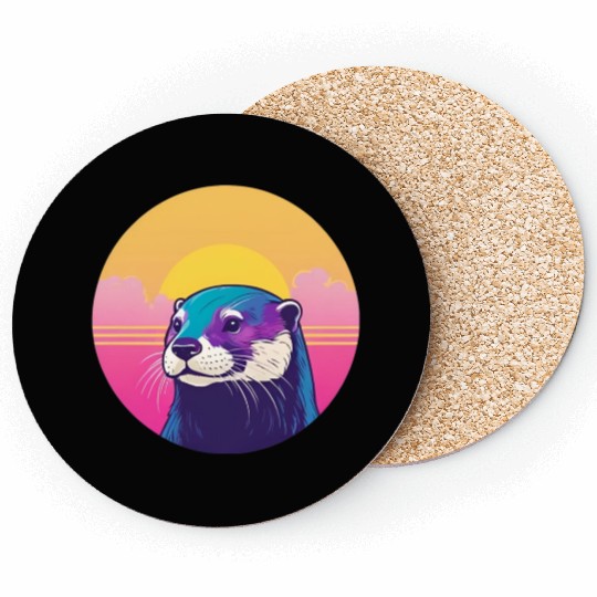 Synthwave Otter 1 Coasters