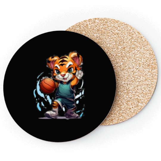 Tiger basketball Coasters