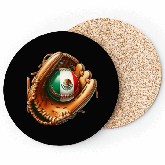 Mexico flag baseball design Coasters