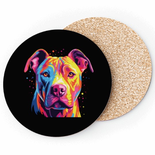 Watercolor Colorful Dogo Argentino Coasters
