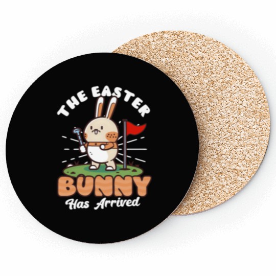 Golf Easter Easter Bunny Has Arrived Coasters