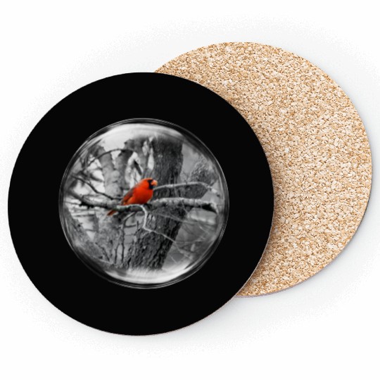 Life in a Bubble Collection -Contrasting Cardinal Coasters