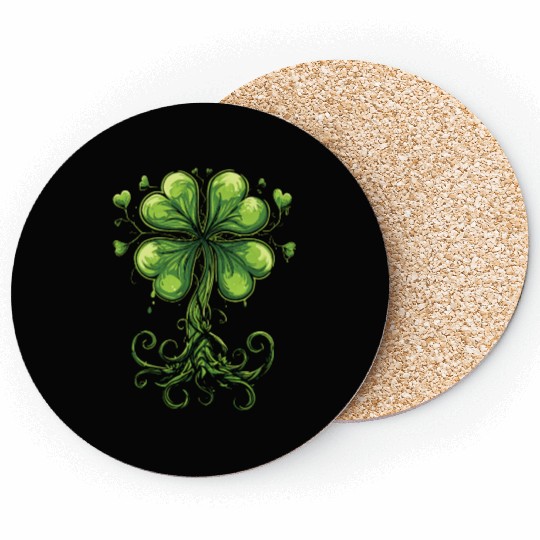 Irish Clover Tree Shamrock Symbol St. Patrick's Da Coasters