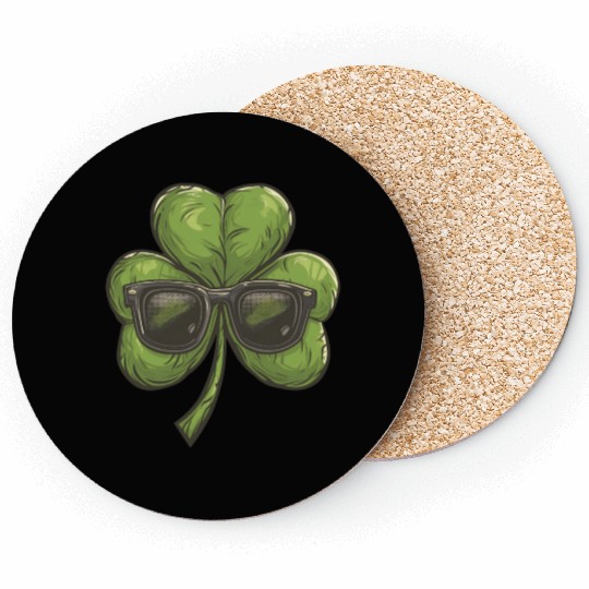 Shamrock Clover Sunglasses Saint Patrick's Day Coasters
