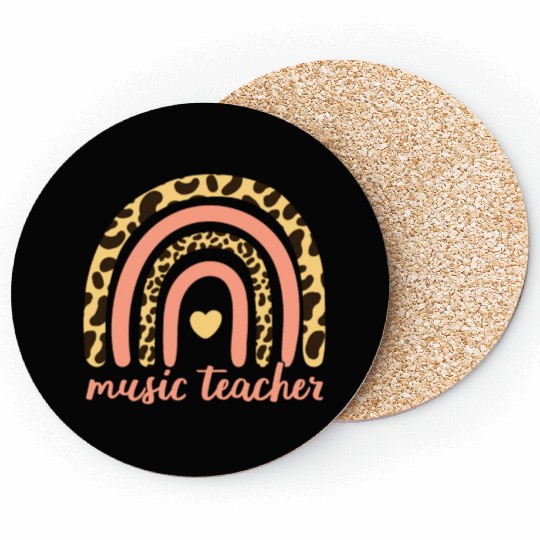 Music Teacher II - Leopard Rainbow Coasters