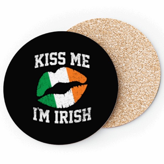 KISS ME IM IRISH ST PATRICKS DAY Coasters