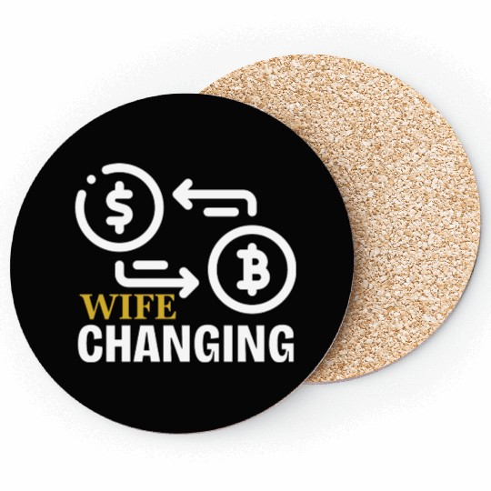 Black and Gold Wife Changing - Bitcoin Coasters