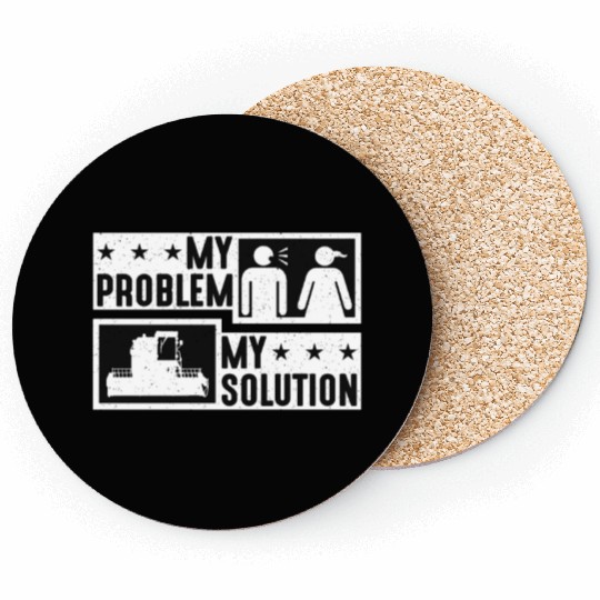 Harvester Lover My Problem My Pictogram Mom Dad Coasters