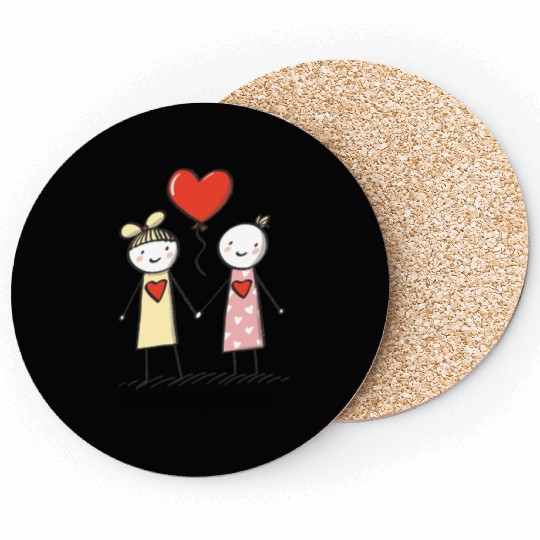 Stick Figure Lesbian Lovers Love Who You Want Coasters