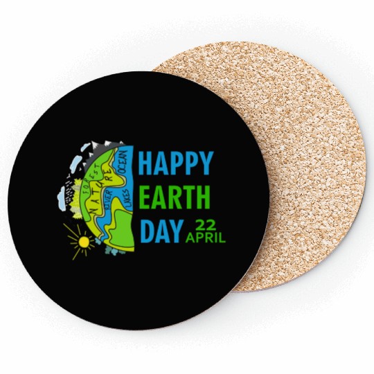 happy earth day april 22 Coasters
