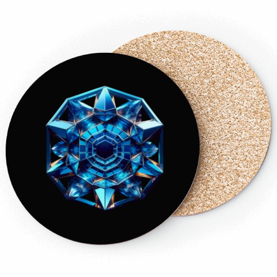 Sapphire Abstract Crystal Coasters