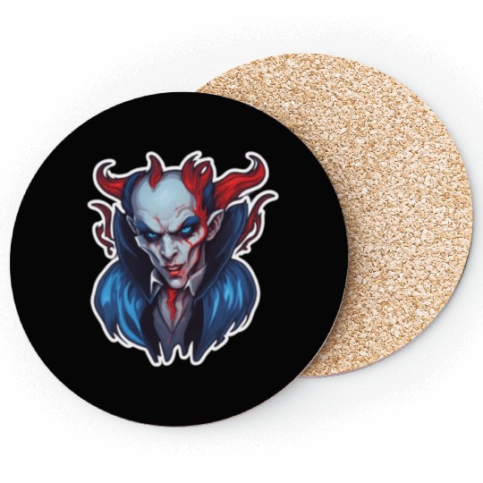 dark shadows: Horned Vampire Coasters