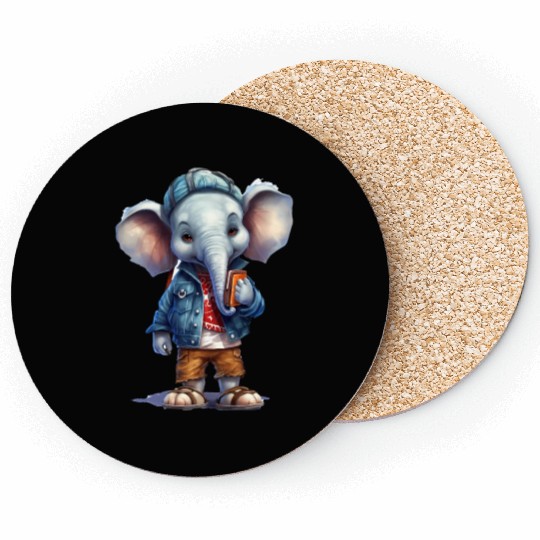 Cute Elephant Cartoon Coasters