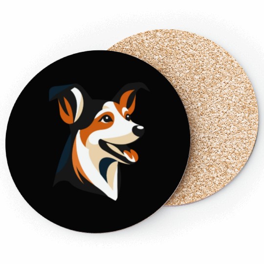 Border Collie Illustration for Dog Lovers Coasters