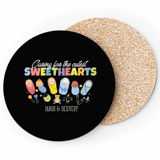 Caring For Cutest Sweethearts Postpartum Nurse Coasters