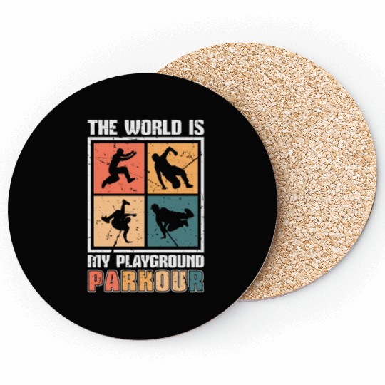 Parkour The World Is My Playground Retro Running Coasters