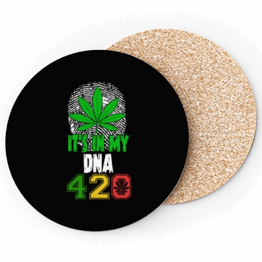Slapstick 420 Herb In My DNA Weed Marijuana Design Coasters