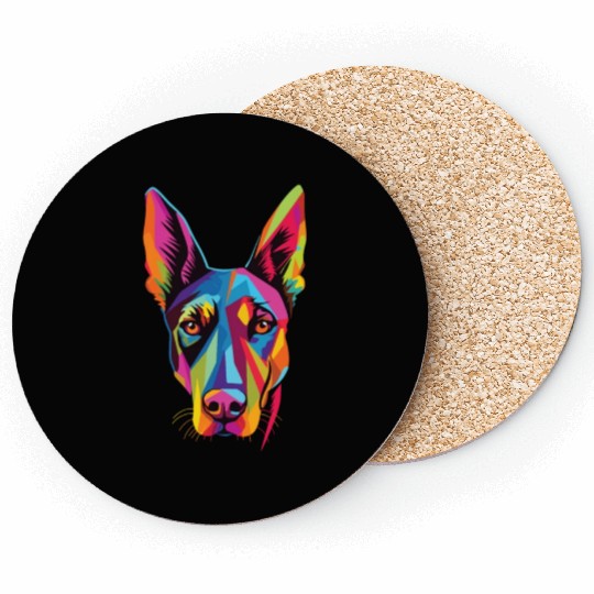 Watercolor Colorful Doberman Pinscher Coasters