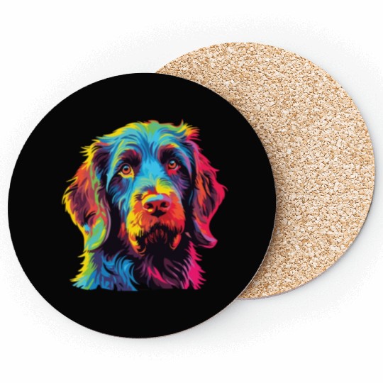 Watercolor Colorful Griffon Korthals Coasters