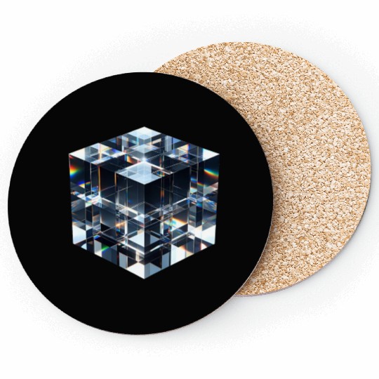 Abstract Crystal Cubes Coasters