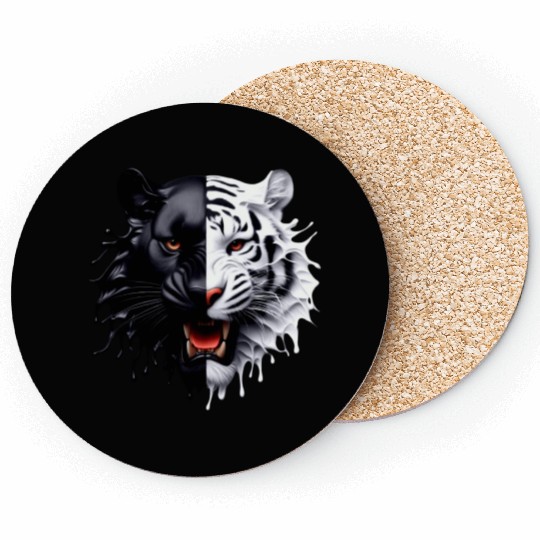 3D realistic black panther & Leopart Design Coasters