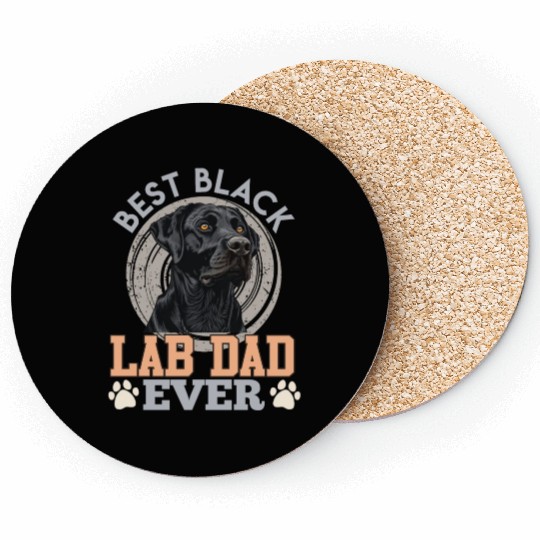 Labrador Owner BEST BLACK LAB DAD EVER Dog Coasters