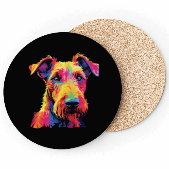 Watercolor Colorful Irish Terrier Coasters