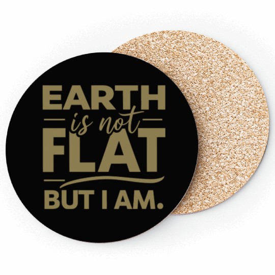 Flat Earth Satire Ironic Jokes Coasters
