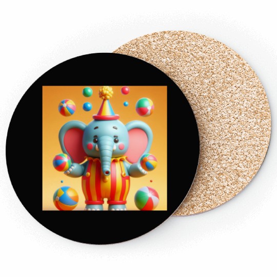 3D cartoon elephant Coasters