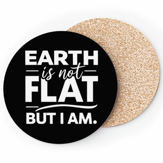 Flat Earth Satire Ironic Jokes Coasters