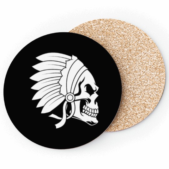 Indigenous Native American Skull Head Coasters