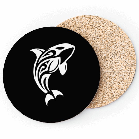 Jumping Orca T Tattoo Style Coasters