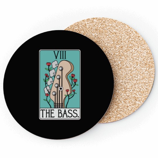 Bass Guitar Tarot Card Funny - Rock and Roll Coasters