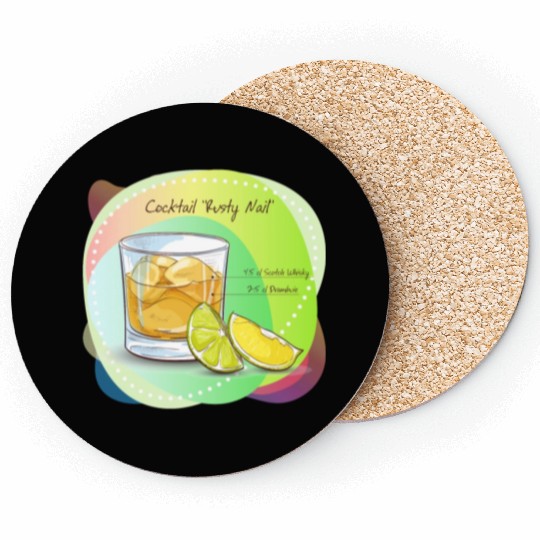 Cocktail Rusty Nail Recipe Scotch Whisky Drambuie Coasters