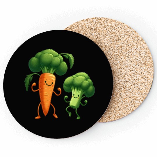 Carrot Dancing with Broccoli Coasters